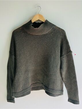 Peruvian Connection Women XL Pima Cotton Chunky Knit Free Mock Neck Sweater